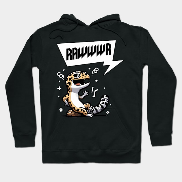 RAWWWR I am a Leopard Gecko Hoodie by DoodleDashDesigns